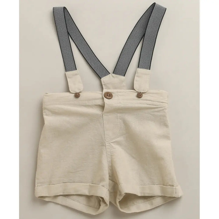 Sweetlime By As Classic Little Gentleman Suspender Shorts Set with Cotton Shirt