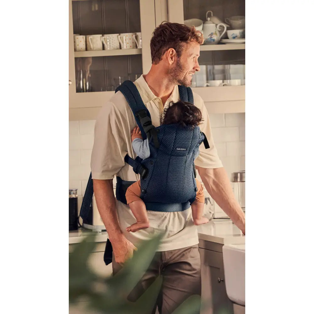 BabyBjorn Baby Harmony Carrier, 3D Mesh, Lightweight, Soft &amp; Breathable Newborn to Toddler Carrier, Adjustable Waistbelt &amp; Cross Straps, 4 Carry Positions, Birth - 3 Years (3-15Kgs) - Navy