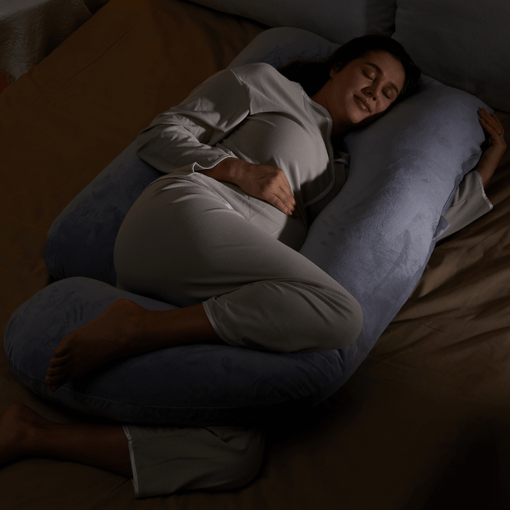 Momcozy Maternity Accessory G Shaped Cooling Fabric Pregnancy Pillow Grey