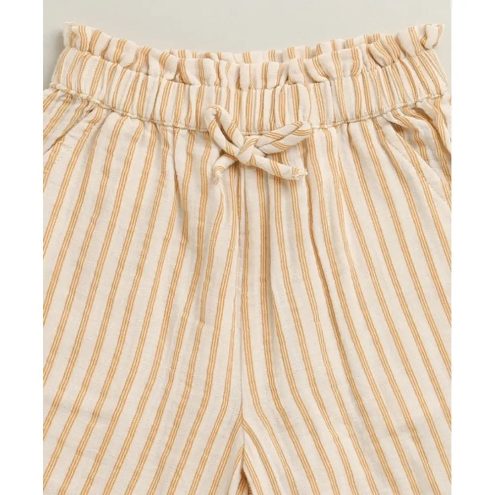 Sweetlime By AS Baby Girls Honey Stripe Organic Cotton Co-ord Set with a Hat - Beige