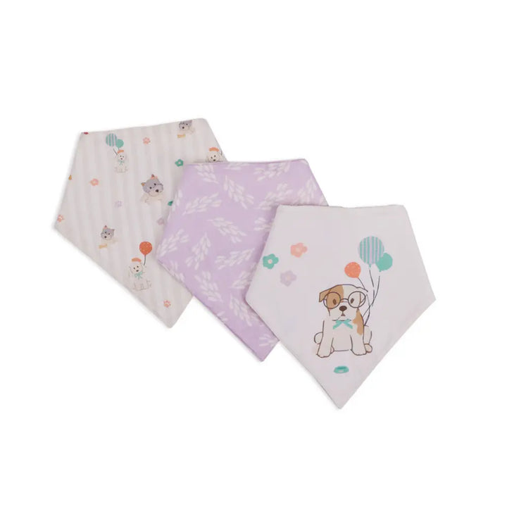 Abracadabra Cotton Jersey Drool Bib Set (Pack of 3) - Puppy Love - 0-18 Months