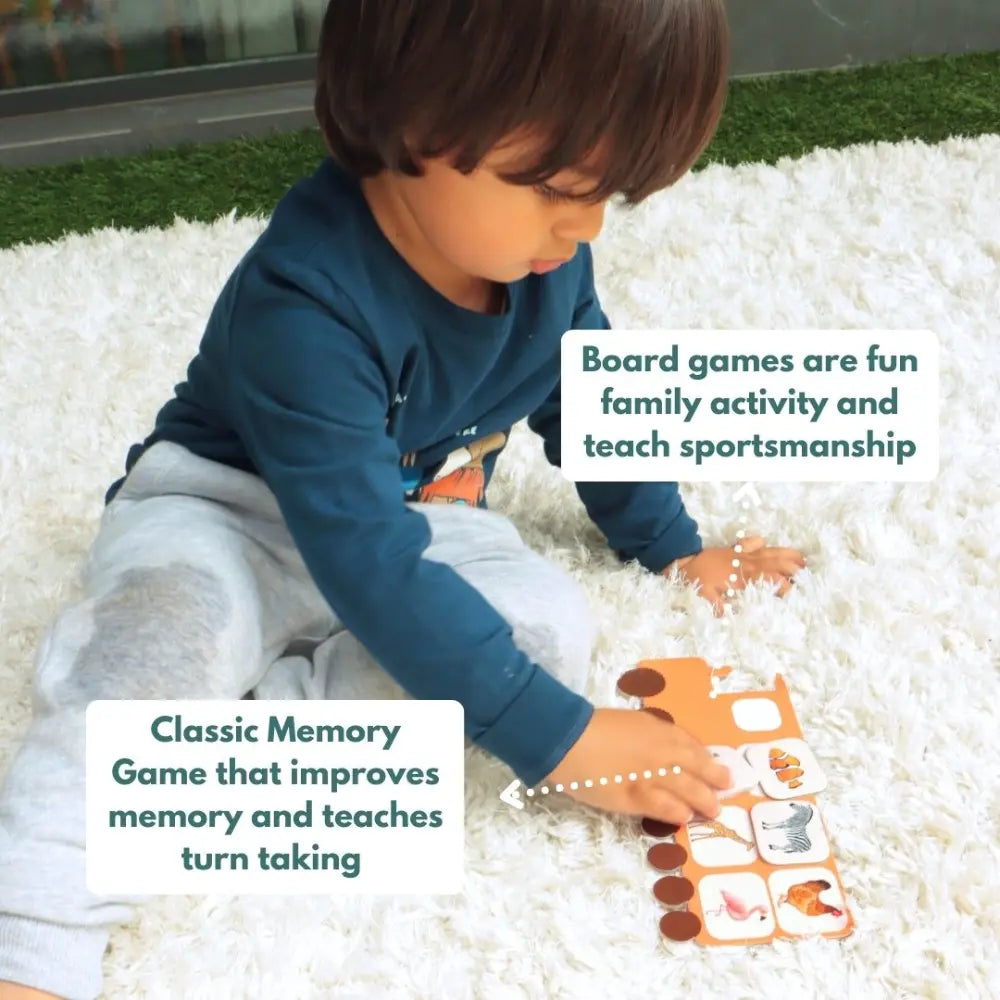 Curious Cub Montessori Box 14 | 7-Piece Sensory &amp; Cognitive Toy Kit | Memory Game, Mosaic Board &amp; More | 2.9 Yrs+