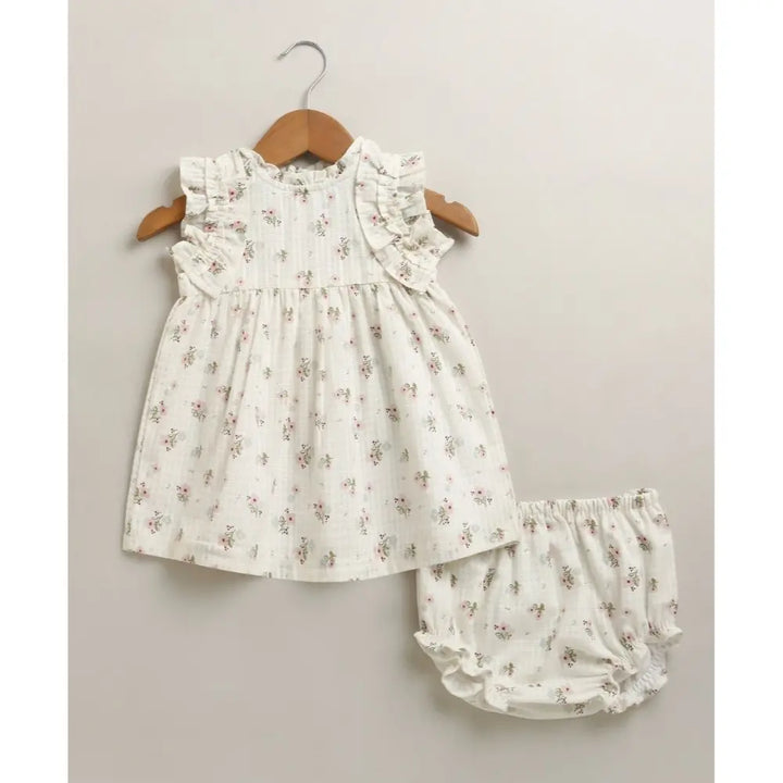 Sweetlime By As Organic Cotton Viscose Shell Top &amp; Pink Tweed Jacquard Shorts Set - White - 24-36M