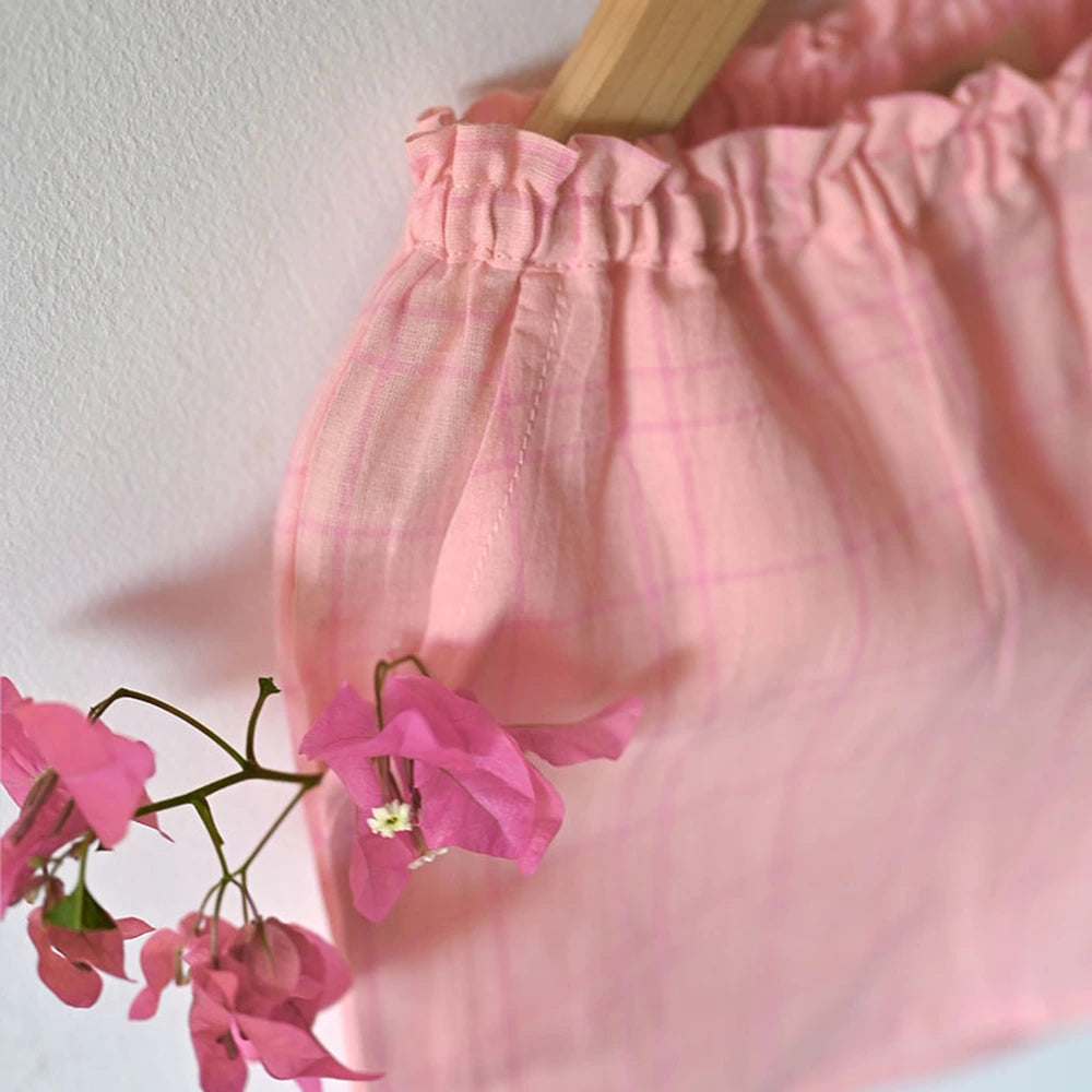 Love The World Today ‘Sleepover Party’ Kurta and Shorts Co-ord Set - Pink Checks