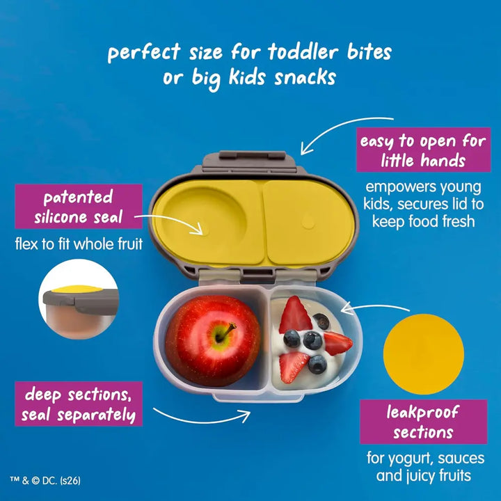 B.box Batman Snackbox for Kids 1y+ Leak-Proof, 2 Compartments &amp; Easy to Carry - Multicolor