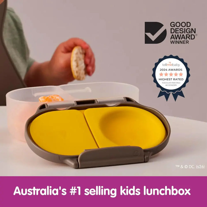 B.box Batman Snackbox for Kids 1y+ Leak-Proof, 2 Compartments &amp; Easy to Carry - Multicolor