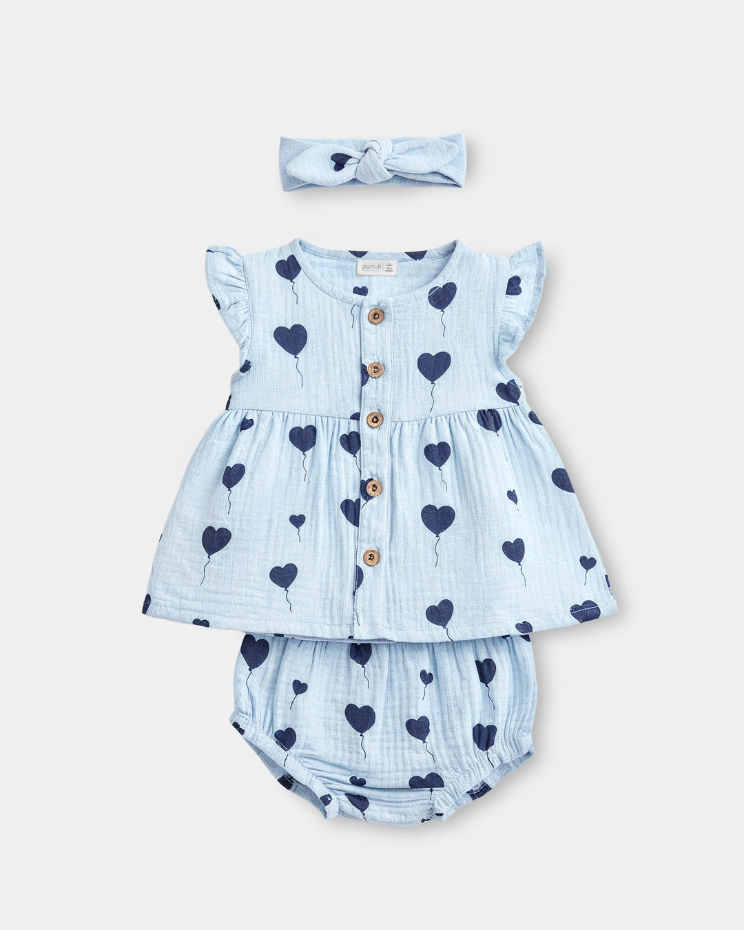 Pattuti Balloon Double Gauge Baby Girl Dress Set With Hairband | Stylish Kids Outfit | Soft Breathable Summer Wear