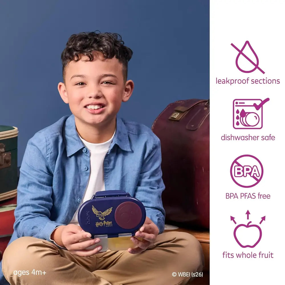 B.box Harry Potter Snackbox for Kids 1y+ Leak-Proof, 2 Compartments &amp; Easy to Carry - Multicolor