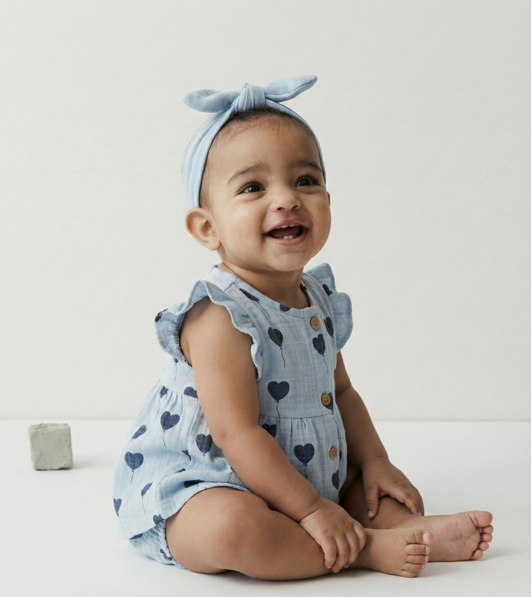 Pattuti Balloon Double Gauge Baby Girl Dress Set With Hairband | Stylish Kids Outfit | Soft Breathable Summer Wear