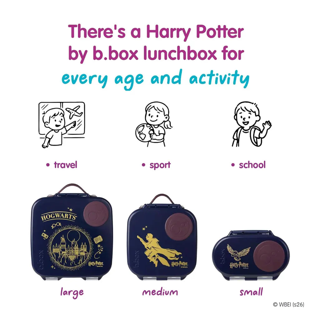 B.box Harry Potter Snackbox for Kids 1y+ Leak-Proof, 2 Compartments &amp; Easy to Carry - Multicolor