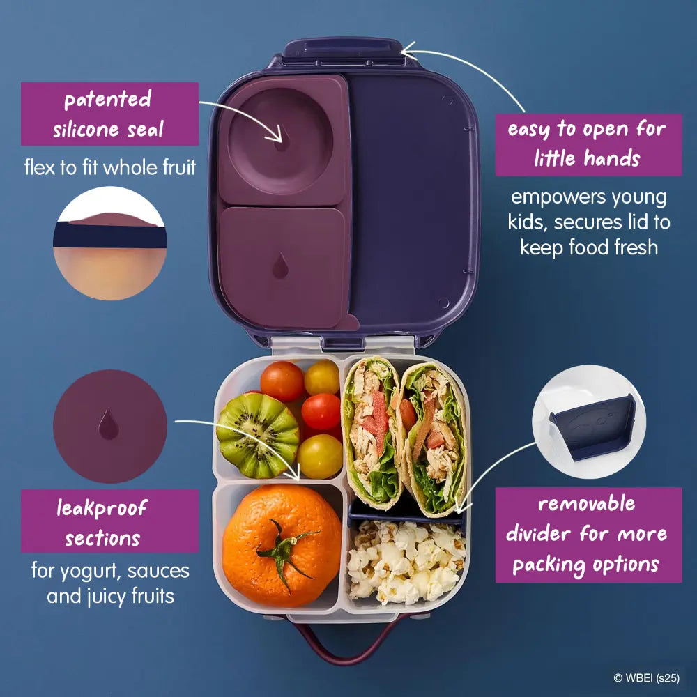 B.Box Warner Bros Harry Potter Mini Lunchbox for Kids – 1L Capacity, Adjustable Divider, Flexi Fruit Holder, BPA-Free – Multicolor