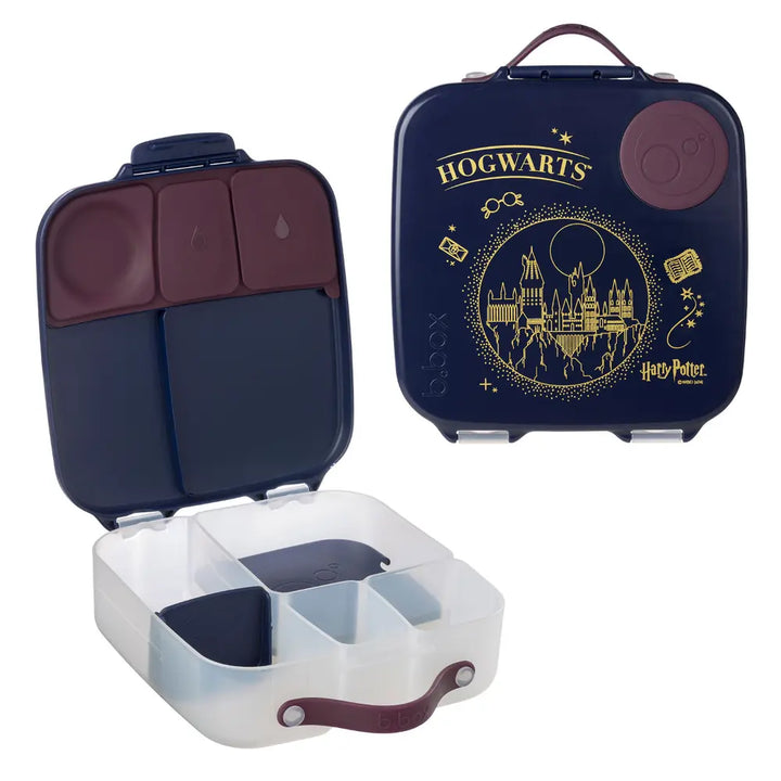 B.Box Warner Bros Harry Potter Kids Lunchbox – 2 Litre, Leak-Proof Bento Style with Gel Cooler Pack, Adjustable Divider &amp; Whole Fruit Compartment – Multicolor