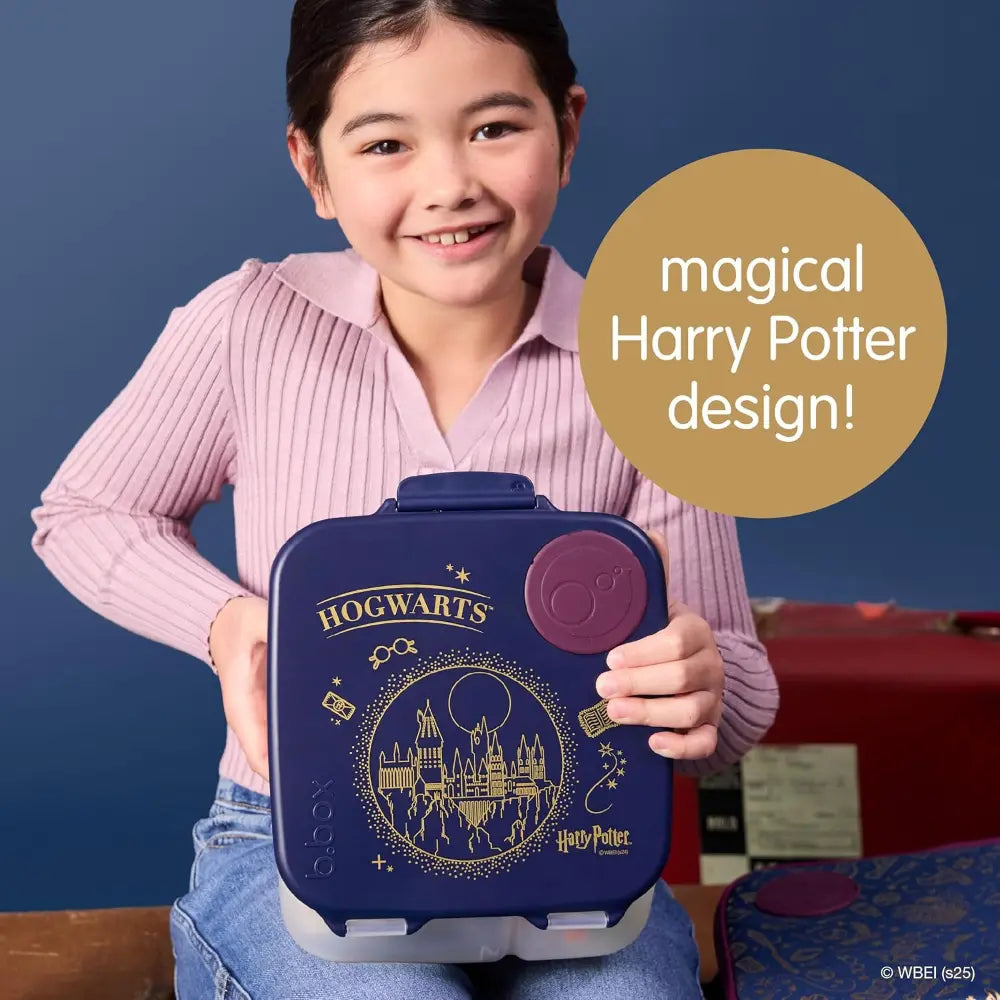 B.Box Warner Bros Harry Potter Kids Lunchbox – 2 Litre, Leak-Proof Bento Style with Gel Cooler Pack, Adjustable Divider &amp; Whole Fruit Compartment – Multicolor