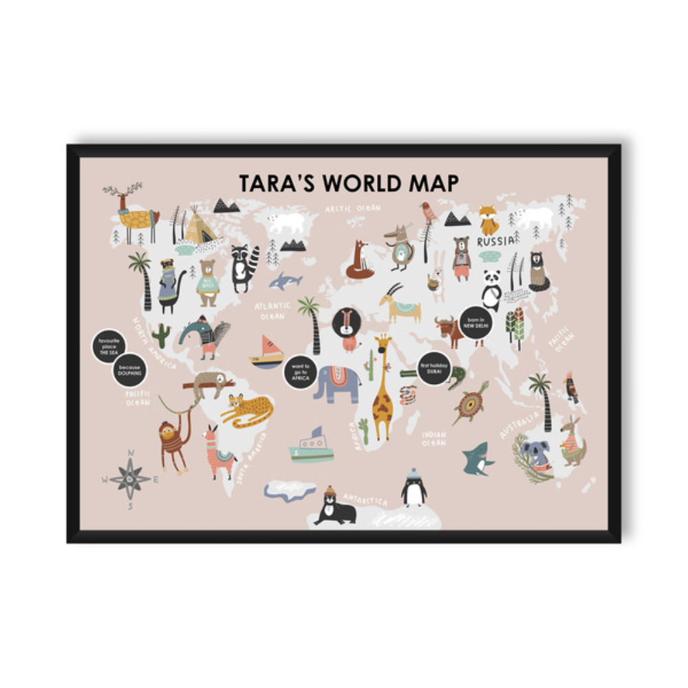 Pop Goes The Art Wall Frame - My World Map