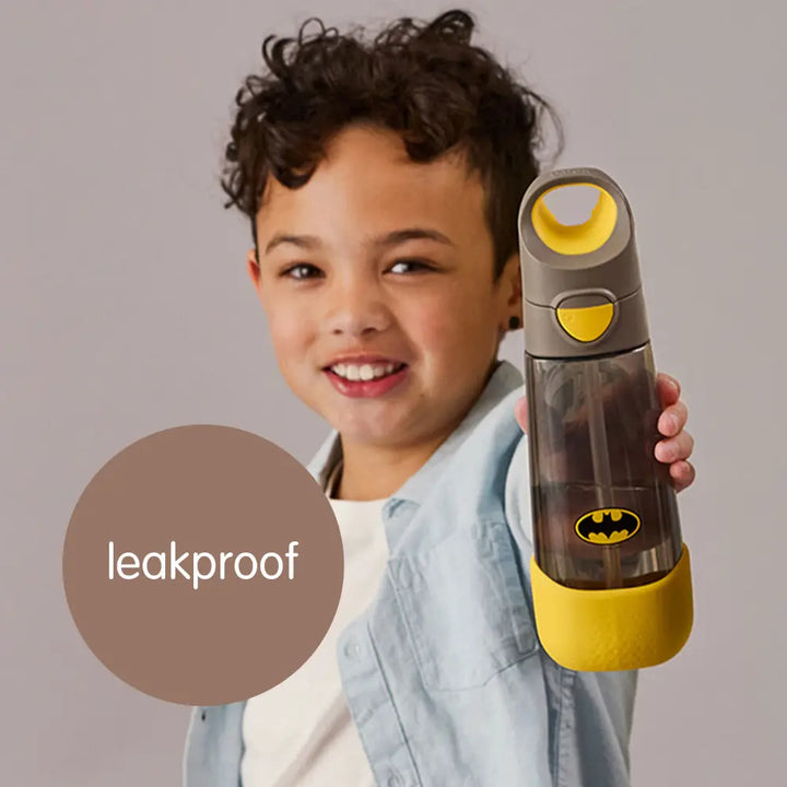 B.Box Warner Bros Batman Tritan Straw Water Bottle for Kids – 600ml, Durable &amp; Spill-Proof, BPA-Free, Easy Grip Design – Multicolor