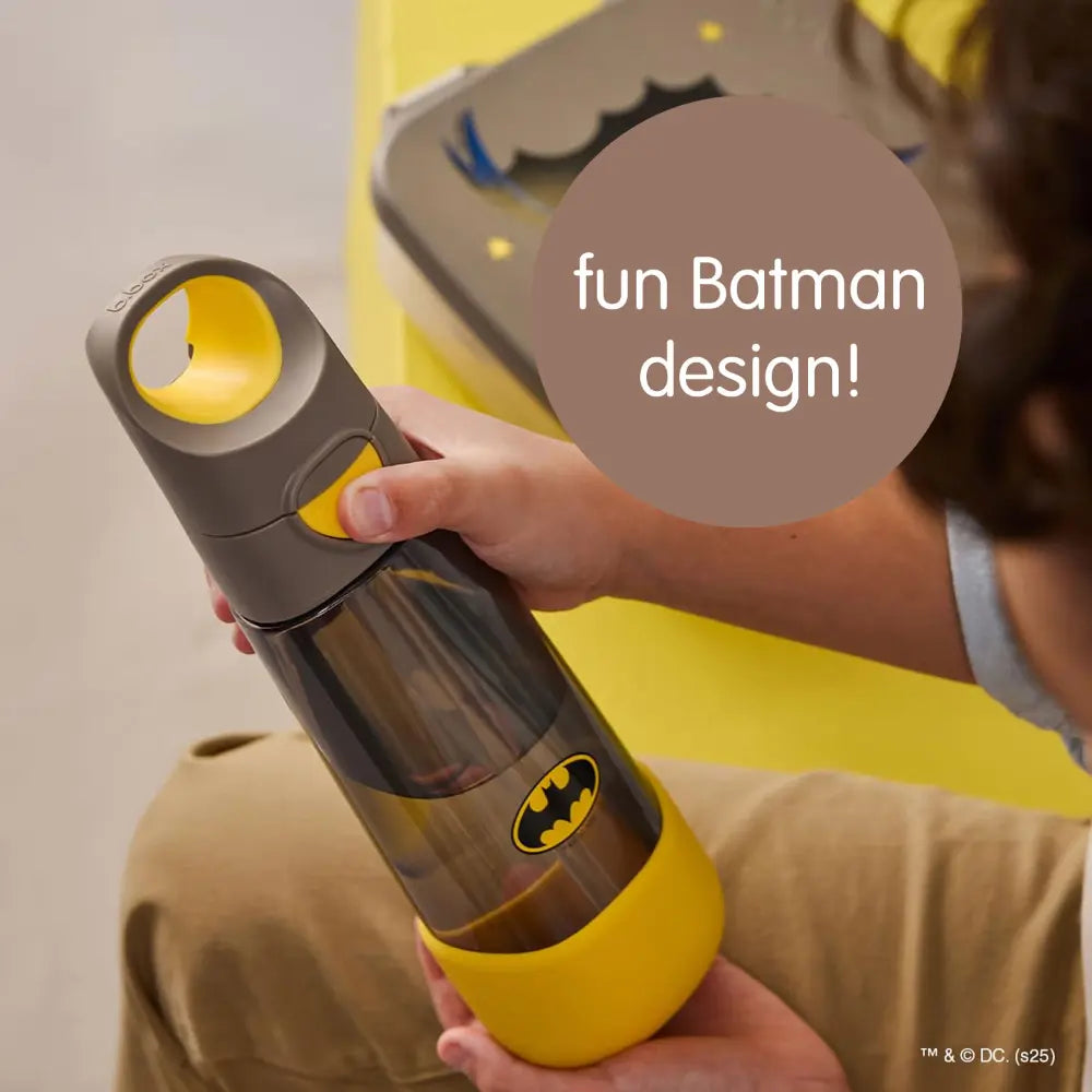 B.Box Warner Bros Batman Tritan Straw Water Bottle for Kids – 600ml, Durable &amp; Spill-Proof, BPA-Free, Easy Grip Design – Multicolor