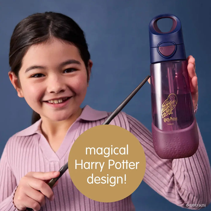 B.Box Warner Bros. Harry Potter Tritan Straw Water Bottle for Kids – 600ml, Durable &amp; Spill-Proof, BPA-Free, Easy Grip Design – Multicolor