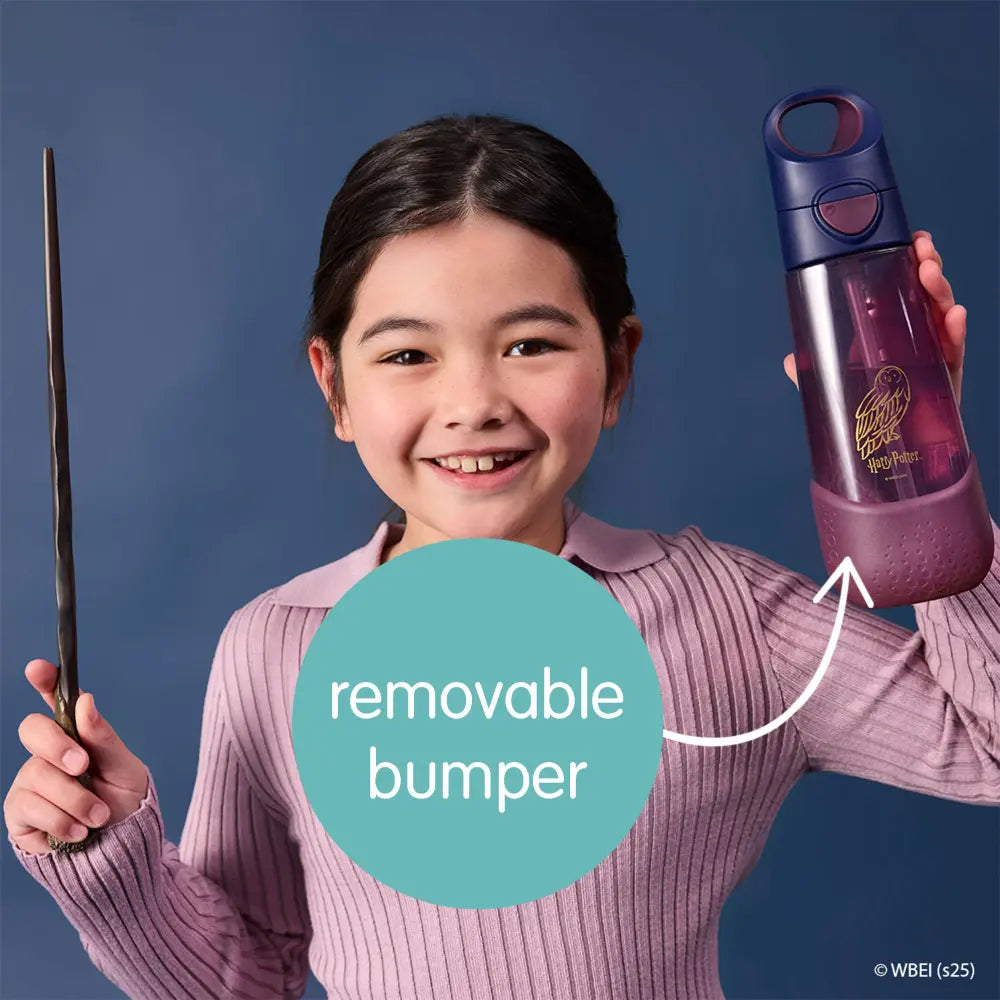 B.Box Warner Bros. Harry Potter Tritan Straw Water Bottle for Kids – 600ml, Durable &amp; Spill-Proof, BPA-Free, Easy Grip Design – Multicolor