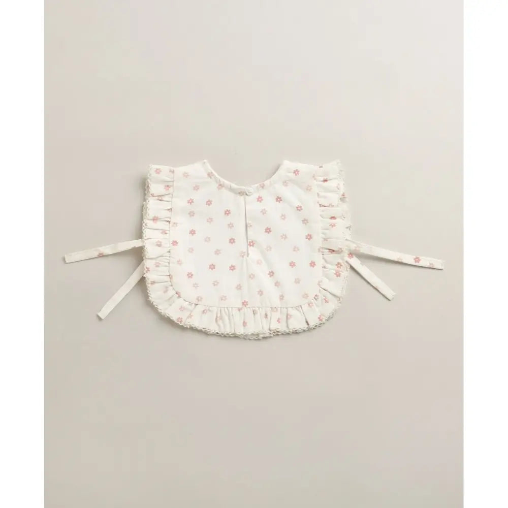 Sweetlime By As Organic Cotton Rosy Charm Bib &amp; Bonnet- White - 0-12M