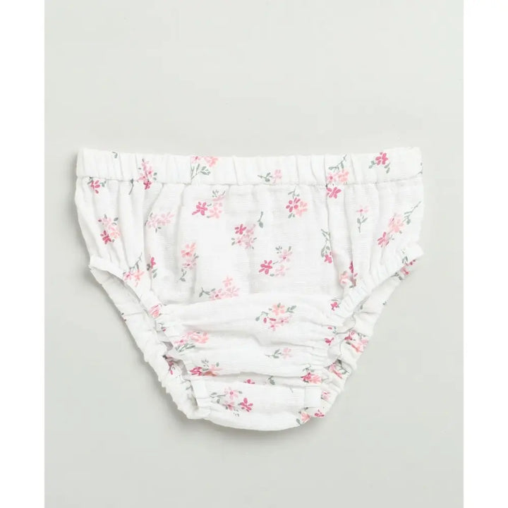 Sweetlime By AS White Ditsy Pink Floral Organic Cotton Dress &amp; Bloomer Co-ord
