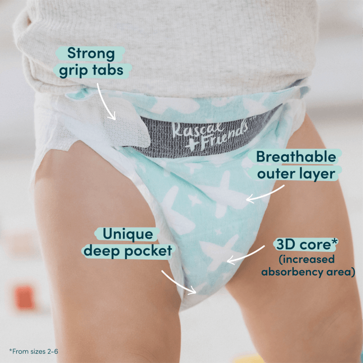 Rascal + Friends Diapers - Size 1 - Newborn
