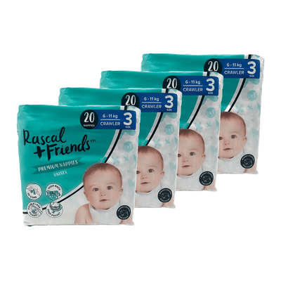 Rascal + Friends-Diapers - Size 3(Pack of 4)