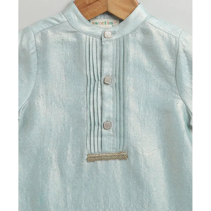 Sweetlime By AS The Crystal Breeze Pleated Set - Sky Blue &amp; White