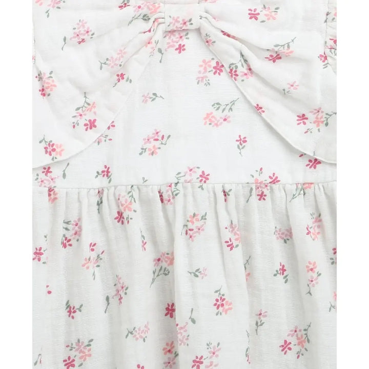 Sweetlime By AS White Ditsy Pink Floral Organic Cotton Dress &amp; Bloomer Co-ord