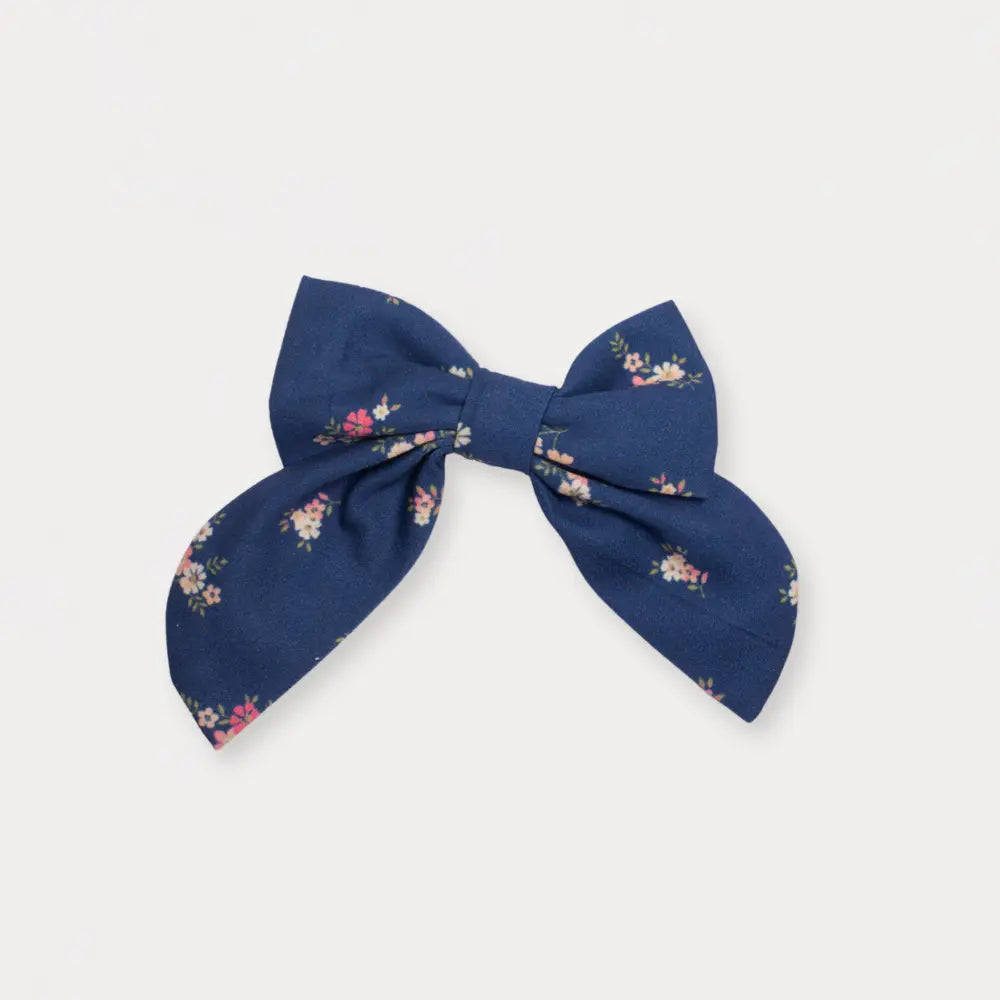 Early Sunday Audrey Clip - Ditsy Bouquet Navy Blue