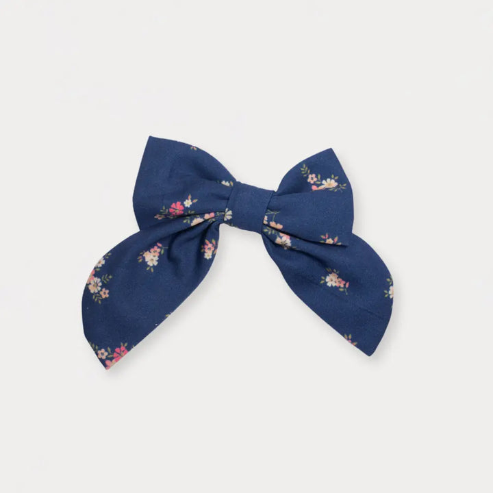 Early Sunday Audrey Clip - Ditsy Bouquet Navy Blue