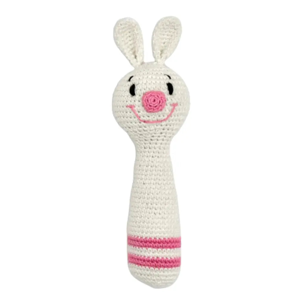 Happy Threads Cuddly Bunnies Hand Rattle-Sensory Toy for Infants &amp; Toddlers