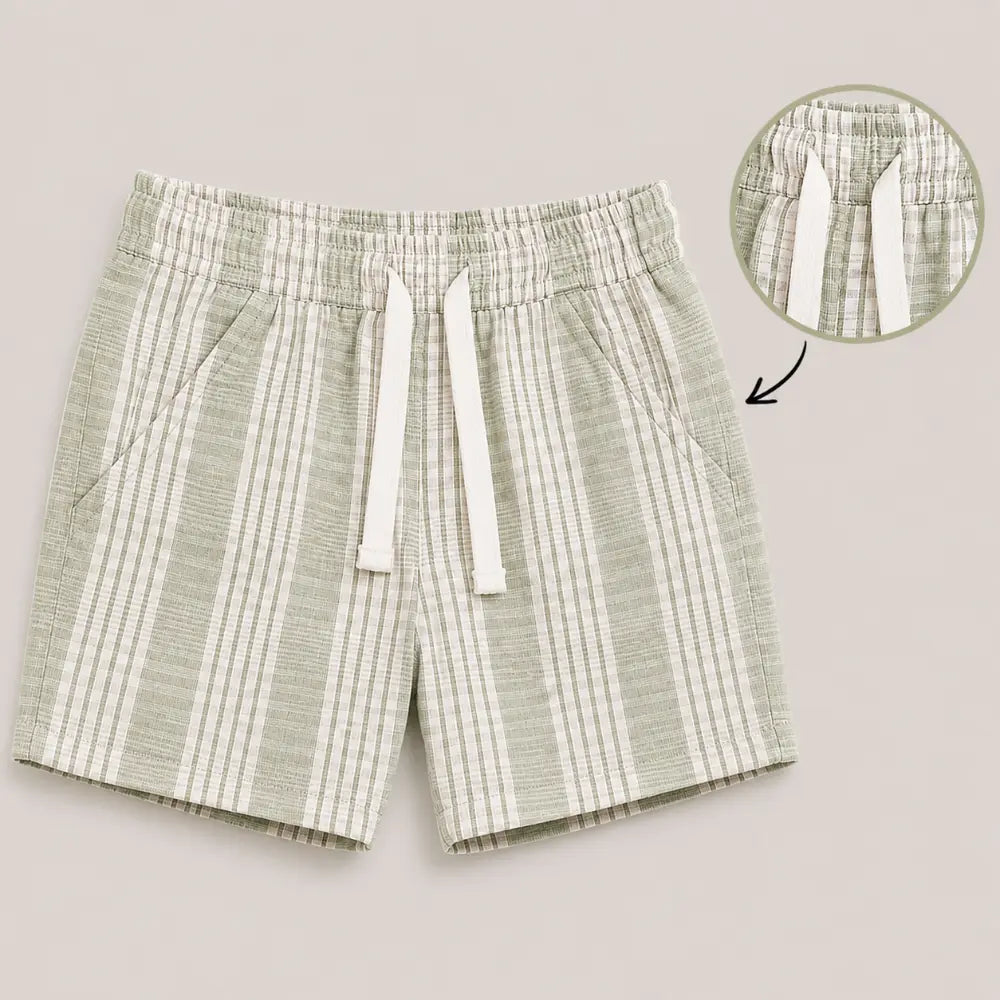 Pattuti Sustainable Seer-Sucker Set Of Co-Ord Set With Shirt + Shorts - Mint