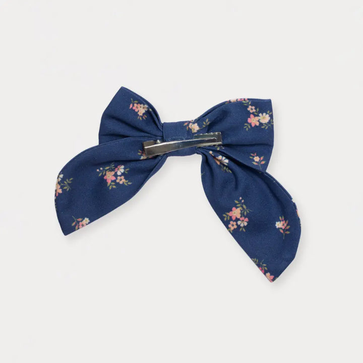 Early Sunday Audrey Clip - Ditsy Bouquet Navy Blue