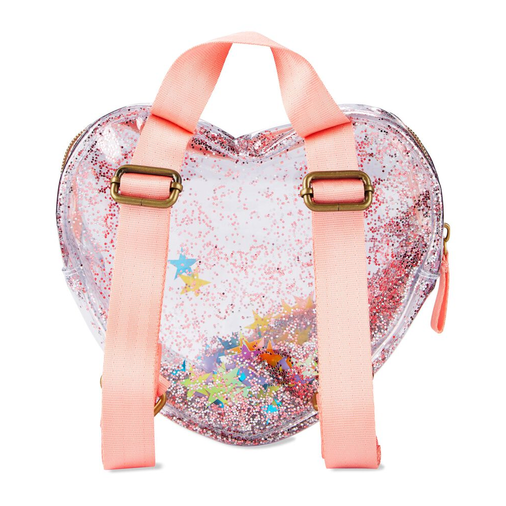 Skip Hop Bags Clear Glitter Heart Backpack (3Y to 6Y) Transparent