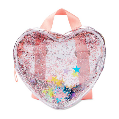 Skip Hop Bags Clear Glitter Heart Backpack (3Y to 6Y) Transparent