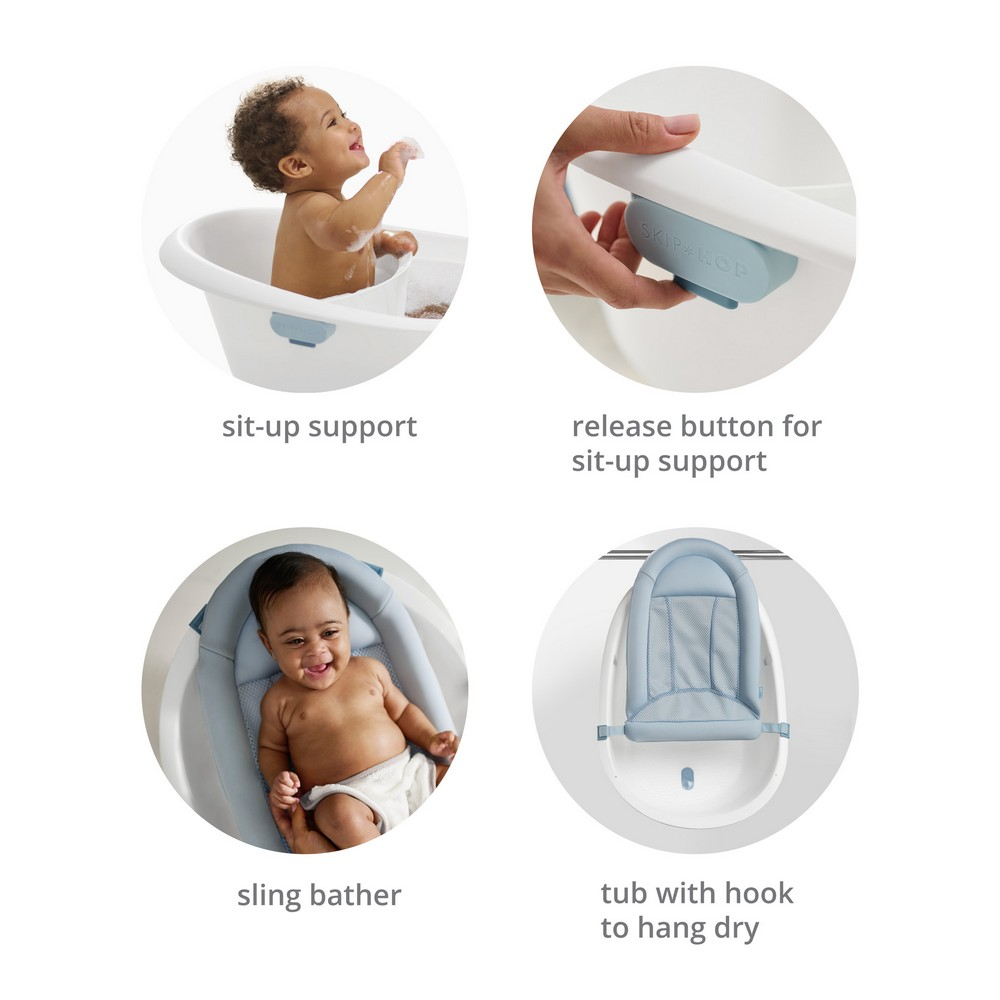 Skip Hop Wave 4-in-1 Bath Tub - White