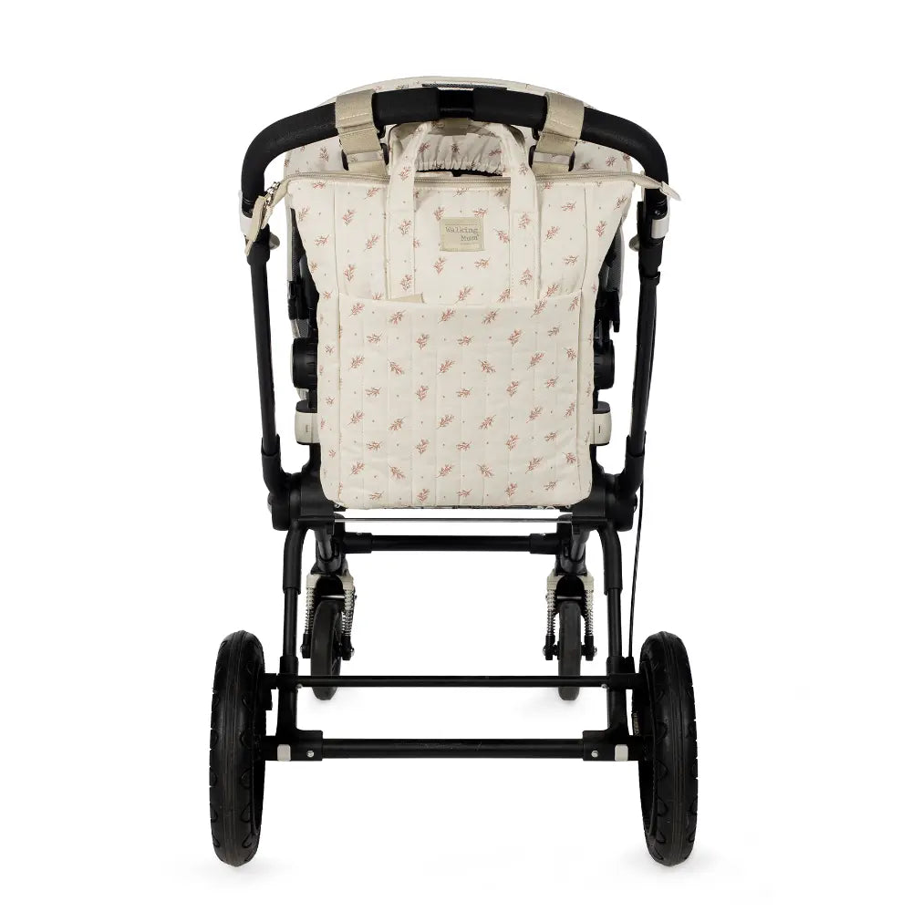Walking Mum Diaper Backpack with Changing Pad, Large Capacity Water-Resistant with Multi-Pocket Organizer, Insulated Bottle Pocket, Shoulder &amp; Stroller Straps, Floral Print- Pink