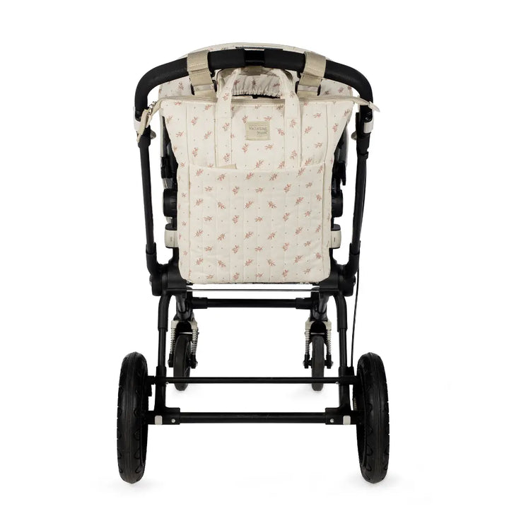 Walking Mum Diaper Backpack with Changing Pad, Large Capacity Water-Resistant with Multi-Pocket Organizer, Insulated Bottle Pocket, Shoulder &amp; Stroller Straps, Floral Print- Pink
