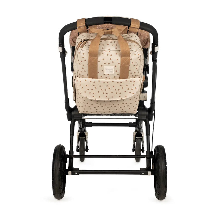 Walking Mum Diaper Backpack with Changing Pad, Large Capacity, Water-Resistant with Multi-Pocket Organizer, Insulated Bottle Pocket, Shoulder &amp; Stroller Straps, Heart Poppy Cinnamon