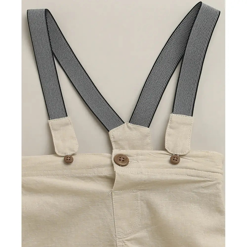 Sweetlime By As Classic Little Gentleman Suspender Shorts Set with Cotton Shirt