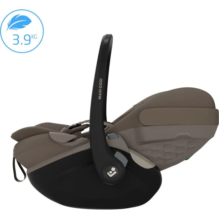 Maxi-Cosi Pebble Slide Pro i-Size, Newborn Car Seat, SLIDETECH®2 Sliding Car Seat Technology, Rear Facing, Full Lie-Flat Recline, Side Impact Protection, Climaflow Ventilation, Lightweight at 3.9Kg, Travel Friendly, 0-24 Months - Oak Truffle