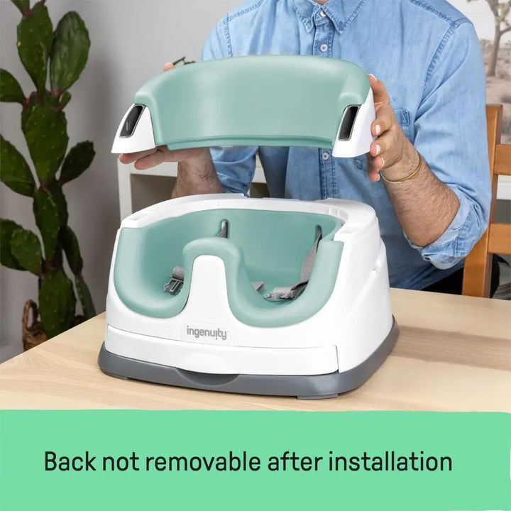 Ingenuity Baby Base 2-in-1 Booster Seat with Removable Tray &amp; Toddler Seat Conversion, Designed for Feeding &amp; Playtime, 6 - 36 months, Mist