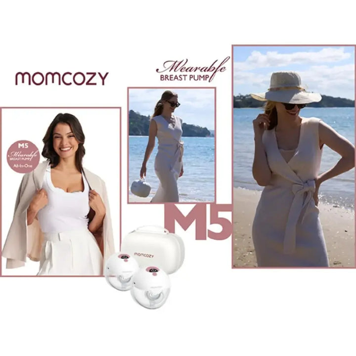 Momcozy - Wearable Double Breast Pump M5 Set - Maroon