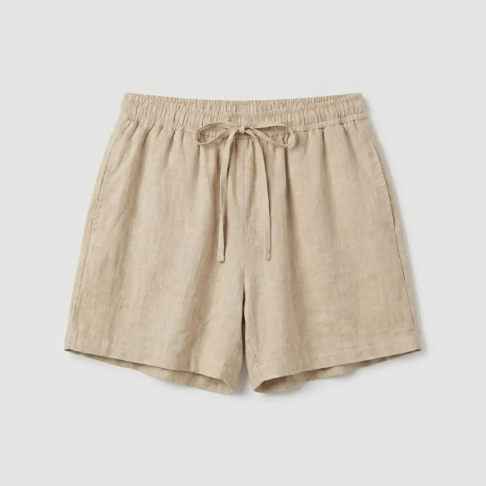 SOL MAMA Relaxed Linen Shorts - Natural Beige