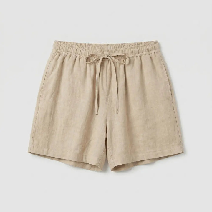 SOL MAMA Relaxed Linen Shorts - Natural Beige