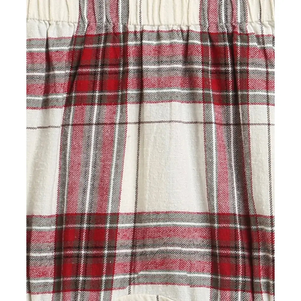 Sweetlime By AS Classic Plaid Ruffle Sleeve Top and Shorts Co-ord Set - White &amp; Red
