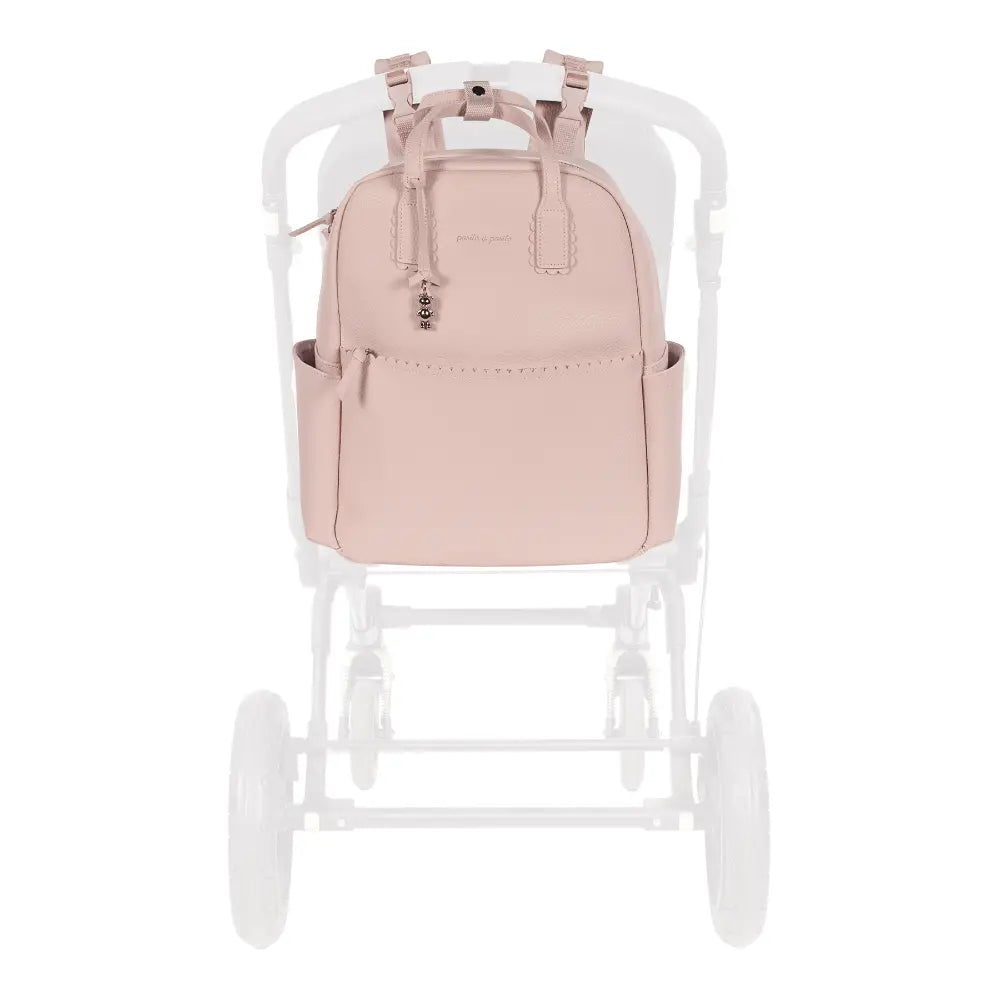 Pasito a Pasito Diaper Backpack with Changing Pad, Large Capacity Water-Resistant with Multi-Pocket Organizer, Insulated Bottle Pocket, Shoulder &amp; Stroller Straps, Icon Eco Leather - Rose