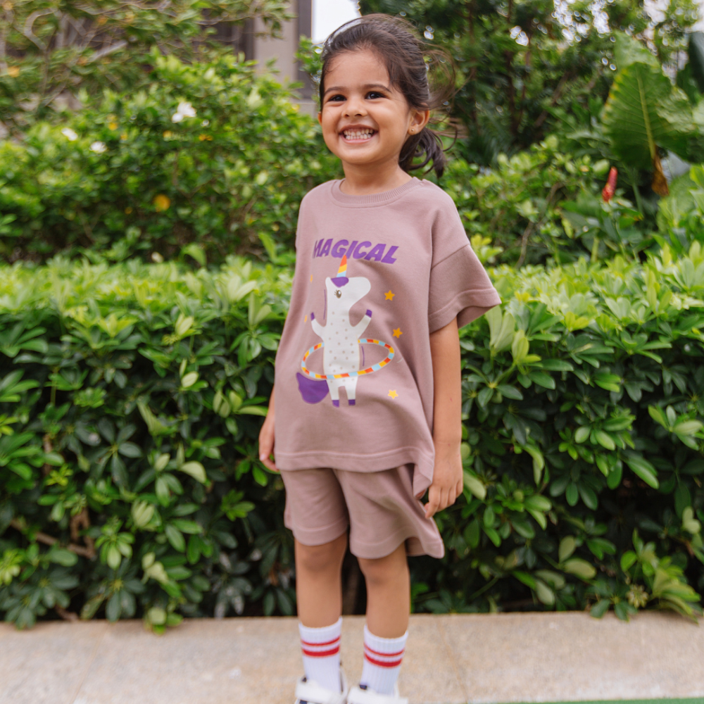 Dulaar Tee &amp; Shorts Co-ord Set - Uma the Unicorn