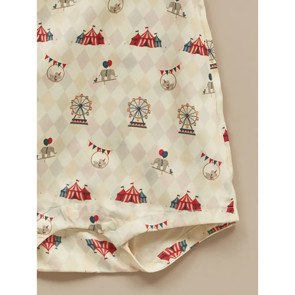 Liz Jacob Baby Cream Cotton Kimono Romper | Circus