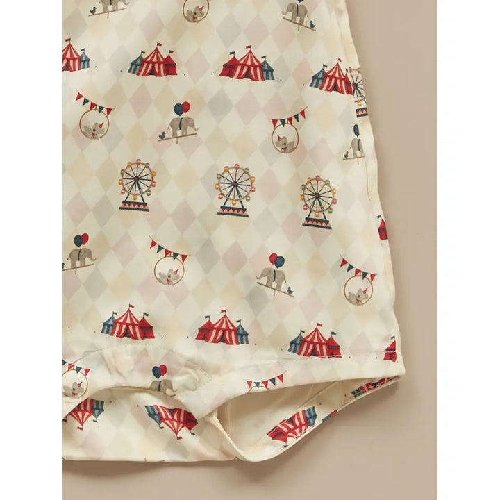 Liz Jacob Baby Cream Cotton Kimono Romper | Circus